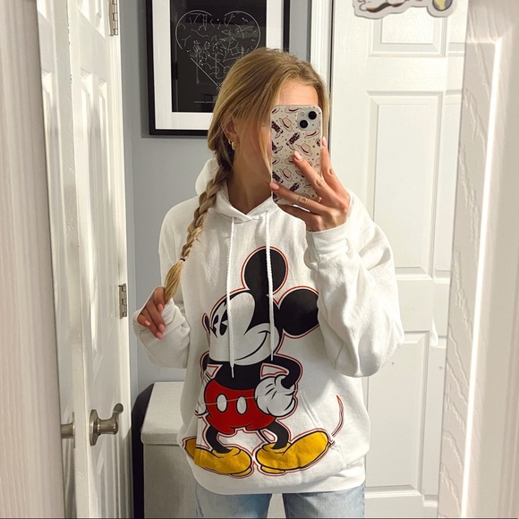 Disney White Mickey Sweatshirt - Picture 1 of 5